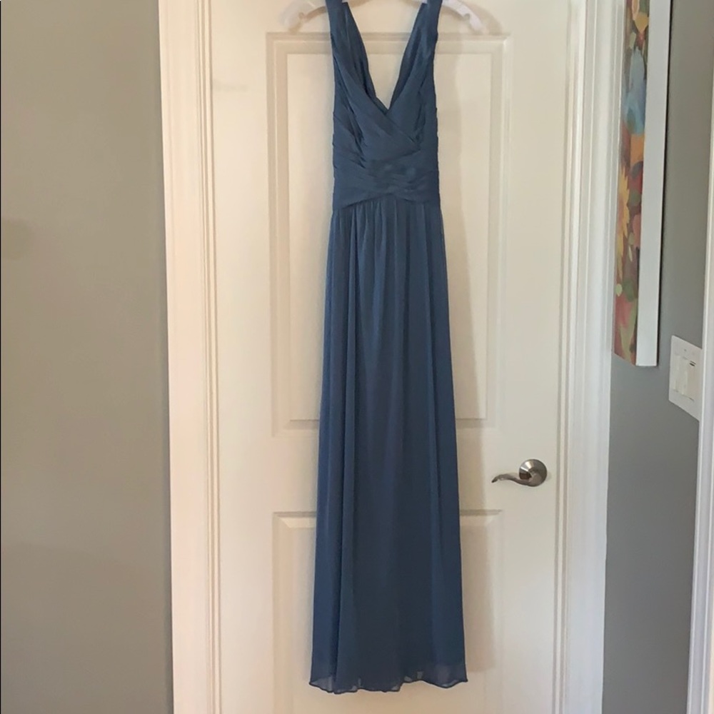 David’s Bridal Mesh Long Bridesmaid Dress